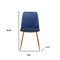 Homeroots Blue And Gold Upholstered Velvet Dining Side Chair 521275 - alternate 3
