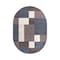 World Rug Gallery Contemporary Modern Geometric Boxes Design Non-Slip Area Rug 5 ft x 7 ft Oval Blue 506BLUE5OV - alternate 2