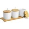 Gibson Elite Gracious Dining 10 Piece Fine Ceramic Condiment Jars Serving Set in White 134044.1 - alternate 2