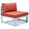 Leisuremod Chelsea 7-Piece Patio Sectional And Coffee Table Set Weathered Grey Aluminum With Orange Cushions CSTWGR-7OR - alternate 2