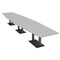 Skutchi Designs Hexagon Conference Table With Power Unit, 48 in W, 216 in L, Grey HAR-HEX.IR-48X216-DOU.BK-U779-NA - alternate 1