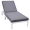 Leisuremod Chelsea Modern Outdoor White Chaise Lounge Chair With Blue Cushions CLW-77BU - alternate 5