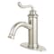 Kingston Brass One-Handle Single-Hole Bathroom Faucet with Deck Plate and Push Pop-Up Drain, Polished Nickel LS541RLPN - alternate 1