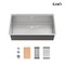 Wrightmaster 33 in. Undermount Single Bowl 20 Gauge Silver Stainless Steel Kitchen Sink with Drain ZOR-07D-331908 - alternate 1