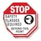 Signmission Stop Safety Glasses Required Beyond, 4 inch X 4 inch, Vinyl Decal, 2PK OC-D-2PACK-4-308 - alternate 1
