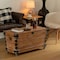 Vintiquewise Wooden Storage Trunk Bench with Wheels for Decorative Organization or Seating QI004860.L - alternate 4