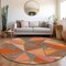 Homeroots 8' Rust Gray And Pink Round Geometric Washable Indoor Outdoor Area Rug 600392 - alternate 4