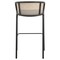 Leisuremod Ervilla Wicker Bar Stool with Fabric Seat and Black Powder Coated Steel Frame, Navy Blue, 2PK EBBL-31NBU2 - alternate 4