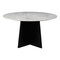 Homeroots 51" White and Black Marble and Wood Pedestal Base Round Top Dining Table 623351 - alternate 5