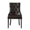 Homeroots Set of Two Tufted Espresso Upholstered Faux Leather Dining Side Chairs 543522 - alternate 1