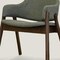 Homeroots Set of Two Green and Walnut Fabric and Wood Partially Open Back Dining Arm Chairs, 2PK 716273 - alternate 3