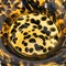 Homeroots 4" Amber And Black Cheetah Animal Print Glass Round Table Vase 574395 - alternate 5