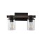 Jonathan Y Bungalow 15" 2-Light Iron/Seeded Glass Rustic Farmhouse LED Vanity Light, Oil Rubbed Bronze JYL7508A - alternate 5