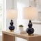 Jonathan Y Anya 20.5" Mini Glass Table Lamp, Navy, 2PK JYL1028F-SET2 - alternate 2