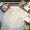 Homeroots 8' Ivory And Taupe Round Geometric Washable Indoor Outdoor Area Rug 614079 - alternate 3