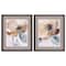 Homeroots 23" X 27" Brushed Silver Frame Watercolor Poppy, Set Of 2, 2PK 365979 - alternate 1
