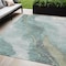 Homeroots 5' X 8' Teal Blue And Aqua Abstract Washable Indoor Outdoor Area Rug 611388 - alternate 1