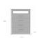 Homeroots Modern White Four Drawer Dresser with Hutch 403742 - alternate 3