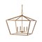 Jonathan Y Gatsby 23" 4-Light Adjustable Iron Rustic Glam LED Pendant, Gold JYL7520C - alternate 1
