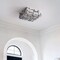 Jonathan Y Giulia 13 in. 2-Light Modern Contemporary Alabaster/Iron Square LED Flush Mount, White and Black Marb JYL1201C - alternate 6