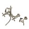 Kingston Brass Two-Handle Wall Mount Bridge Kitchen Faucet with Brass Sprayer, Brushed Nickel KS2448AXBS - alternate 1