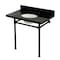 Kingston Brass 36" Black Granite Console Sink with Stainless Steel Legs, 8-Inch, 3-Hole, Black Granite/Matte Black KVPK36228K380 - alternate 1