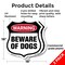 Signmission Dog Warning Shield Sign Beware Of Dogs, 18 inch X 18 inch, Plastic Sign, 2PK SHI-P-2PACK-18-376 - alternate 3