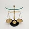 Homeroots 24" Clear and Gold Glass and Aluminum Libra Scales End Table 634156 - alternate 5