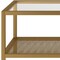 Homeroots 45" Clear And Gold Glass And Steel Coffee Table With Shelf 520911 - alternate 2