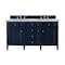 James Martin Vanities Brittany 60'' D Vanity, Victory Blue w/ Victorian Sil Silestone Top w/FreePower Wireless Charger 650-V60D-VBL-FVSL - alternate 1
