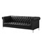 Homeroots 85" Black Faux Leather Manufactured Wood Sofa 543960 - alternate 4