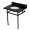 Kingston Brass 30" Black Granite Console Sink with Brass Legs, 8-Inch, 3-Hole, Black Granite/Oil Rubbed Bronze KVPK3030KB5 - alternate 1