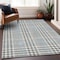 Homeroots 9' X 12' Gray Blue And Beige Plaid Washable Indoor Outdoor Area Rug 601486 - alternate 3