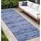Homeroots 8' Denim Blue And Navy Blue Abstract Indoor Outdoor Runner Rug 545501 - alternate 1