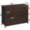 Homeroots 39" Brown Rustic Fabric Bin and Manufactured Wood Eight Drawer Dresser 438313 - alternate 2