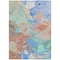Homeroots 5' X 8' Coral Teal Blue And Mint Green Abstract Washable Indoor Outdoor Area Rug 618539 - alternate 4