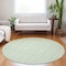 Homeroots 8' Mint Green And Beige Round Ogee Washable Indoor Outdoor Area Rug 601628 - alternate 4