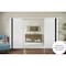 Sartodoors Sturdy Double Barn Door with, Planum 0040 White Silk with Black Glass, 13FT Rail Hangers Heavy Set,  PLANUM0040DB-S-WS-36 - alternate 1