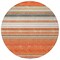 Homeroots 8' Coral Ivory And Gray Round Striped Washable Indoor Outdoor Area Rug 614805 - alternate 4