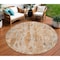 Homeroots 8' Orange And Gray Round Abstract Washable Indoor Outdoor Area Rug 632133 - alternate 1