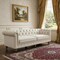 Homeroots 93" Beige Velvet Chesterfield Wood Sofa 543982 - alternate 5