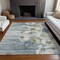 Homeroots 9' X 12' Denim Blue And Sky Blue Floral Washable Indoor Outdoor Area Rug 582750 - alternate 3