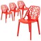 Leisuremod Modern Cornelia Dining Chair, Solid Red, 4PK C18SR4 - alternate 1