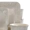 Elama Ivory Lotus 16 Piece Square Dinnerware Set EL-IVORYLOTUS - alternate 2