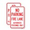 Signmission No Parking Fire Lane Authorized Personnel Only, 12'' X 18'' 2 Signs, Heavy Gauge Aluminum, 2PK A-1218-2PACK-23621 - alternate 1