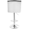 Elama 2 Piece Faux Leather Tufted Bar Stool in Black and White with Chrome Base ELM-742-BLK-WHT - alternate 2