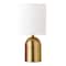 Homeroots 13" Gold Metal Cylinder Table Lamp With White Drum Shade 546120 - alternate 1