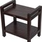 Homeroots Rectangular Teak Shower Bench With Handles In Brown Finish 376663 - alternate 3
