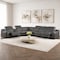 Homeroots Gray Italian Leather Power Reclining Curved Seven Piece Corner Sectional With Console 544983 - alternate 3