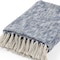 Homeroots 50" X 60" Blue and White Woven Cotton Throw Blanket with Fringe 516535 - alternate 3
